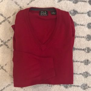NEW Jos A. Bank V-neck swearer XL Marino wool